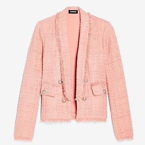 Express Button Front Boucle Blazer